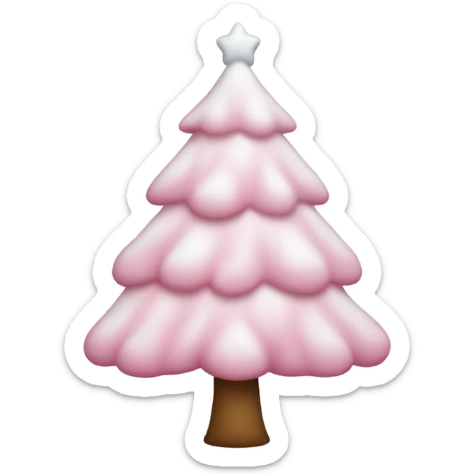 Light pink Christmas tree with snow sticker