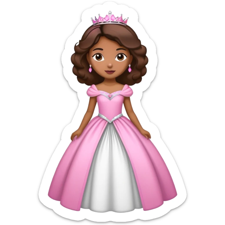 Pink and white and pink and black royal princess brownskin sticker