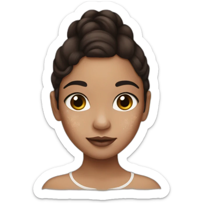 vitiligo girl with brown hair and Mexican skin sticker
