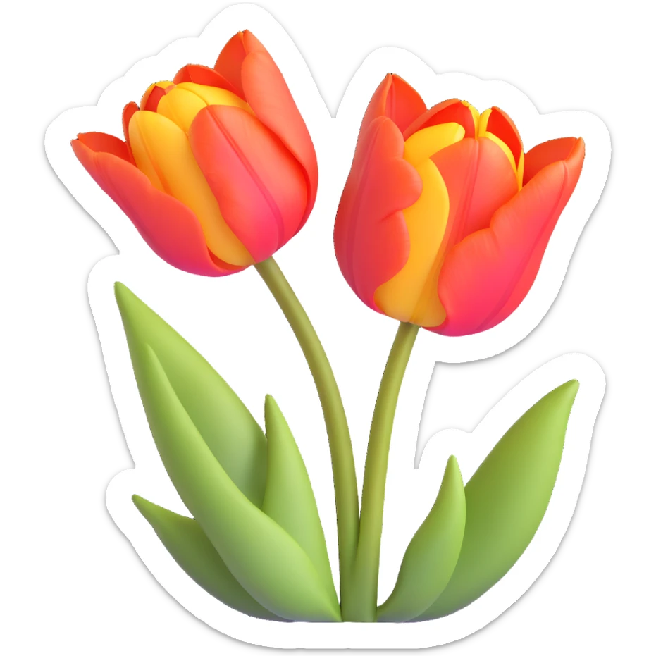 Elegant tulip flower with detailed petals and realistic texture sticker