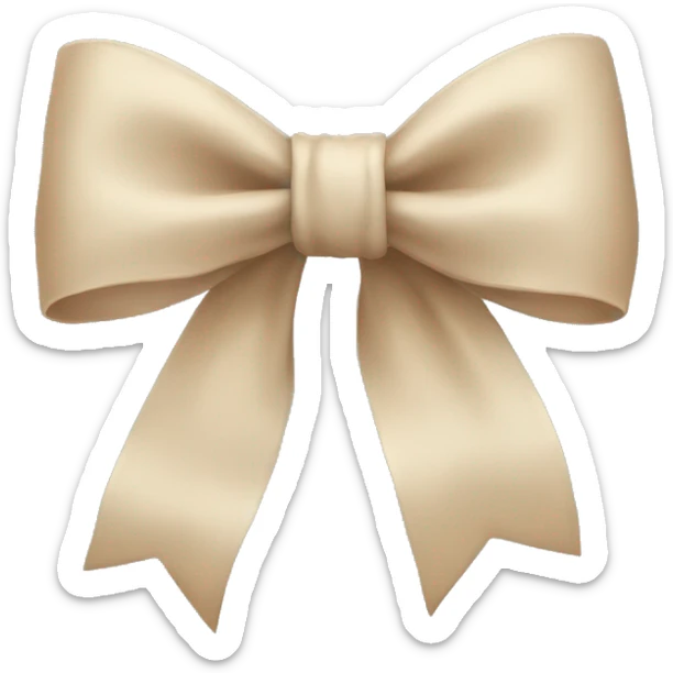 Beige bow sticker
