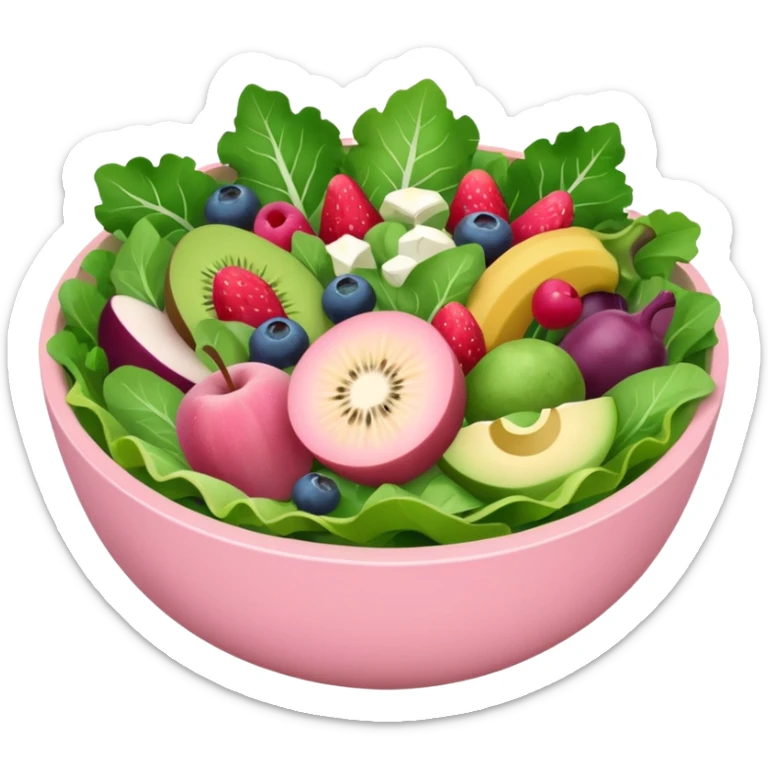 Make some healthy food, like a salad, in light pink tones, but you can use other colors (like the correct shades for the salad).
 sticker