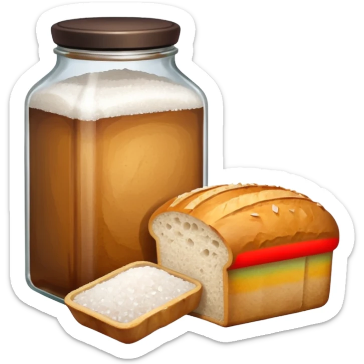 one simple a bottle of salt and a loaf of bread sticker
