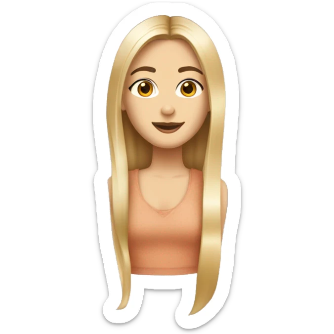 Femme au chaux boucle blond avec une fille aux cheveux lisse long brune  sticker