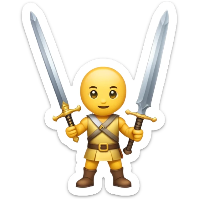 emoji character holding a sword sticker