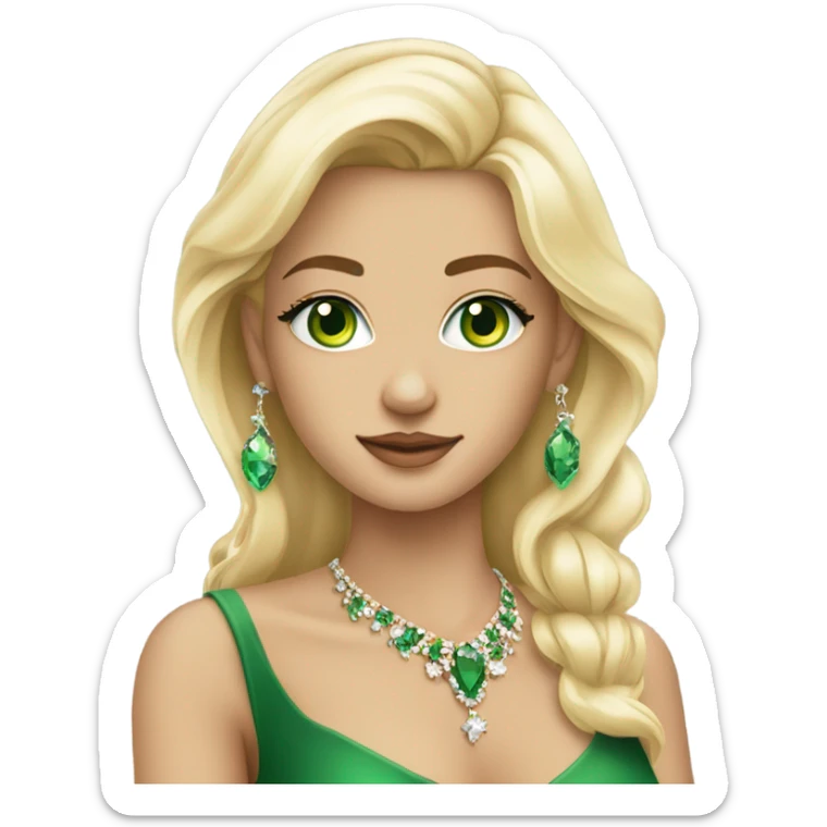 gorgeous blonde girl green eyes jewlery sticker