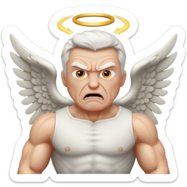 No real face angry older white male Italian animated angel I don't want a real face sticker