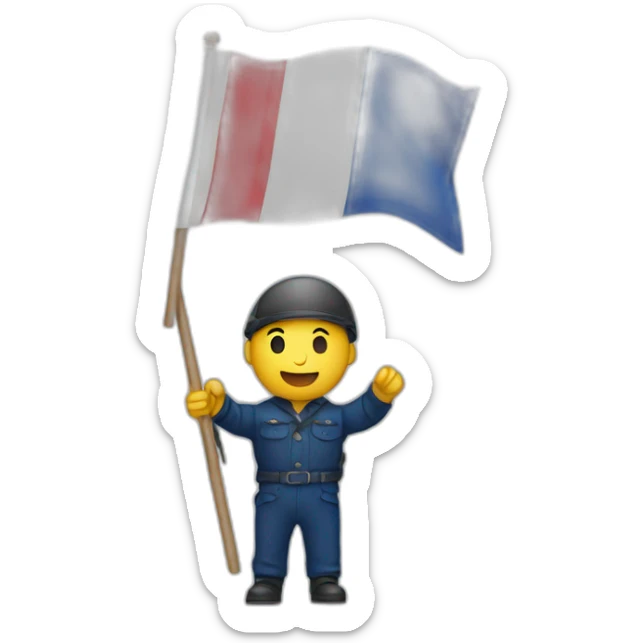 man holding a flag of france on the air sticker