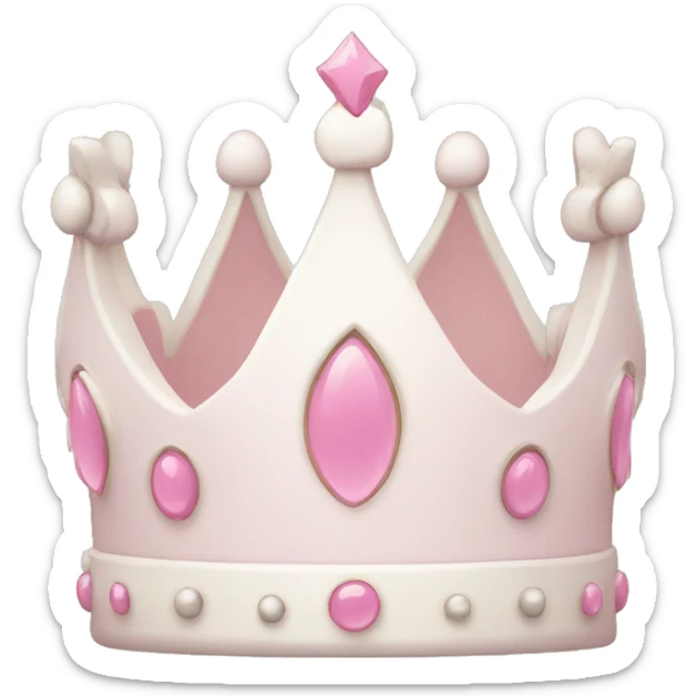 White and pastel pink crown sticker