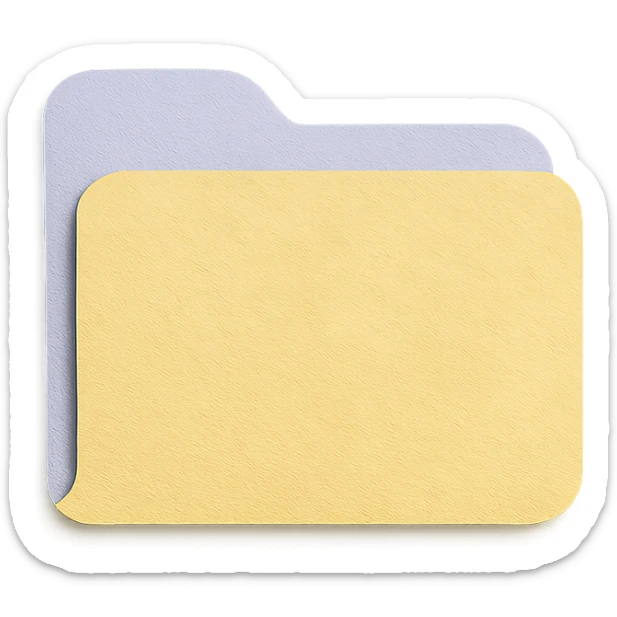 soft pastel aesthetic file folder sticker icon with a pastel yellow background sticker