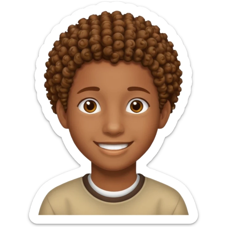 an african teen with mid taper his hair is curly sticker