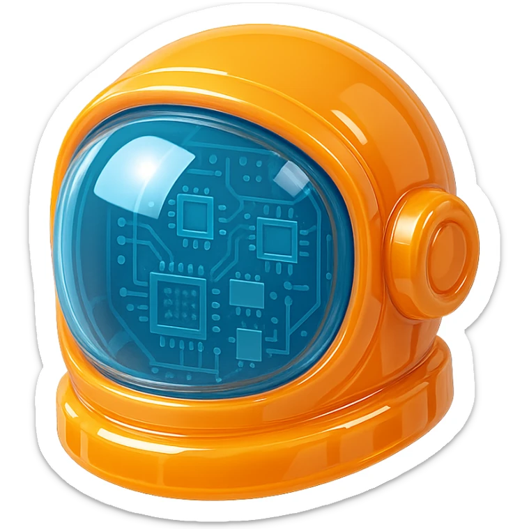 close-up of astronaut helmet sticker