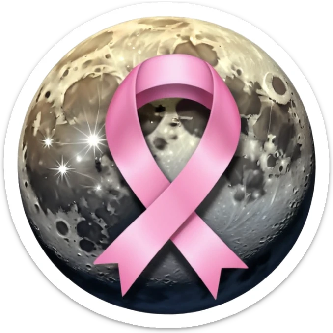 🌕🎀 this emoji ribbon set on the moon's head and don't change ribbon color sticker