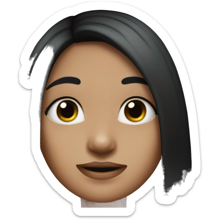 cute girl with black long straight hair with nose piercings  sticker