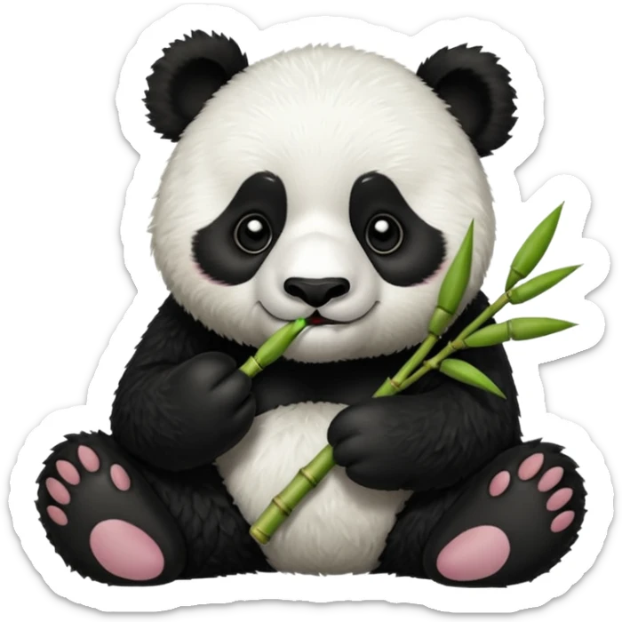 Panda eating bambu sticker