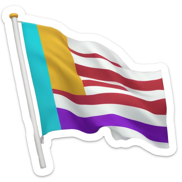 Flag wth five stripes red on top then mustard then white then cyan and the last stripe of violet colour  sticker
