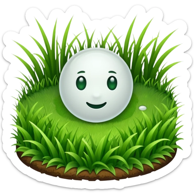 Make an emoji of a soccer penalty spot - it should be a white dot on a patch of grass sticker