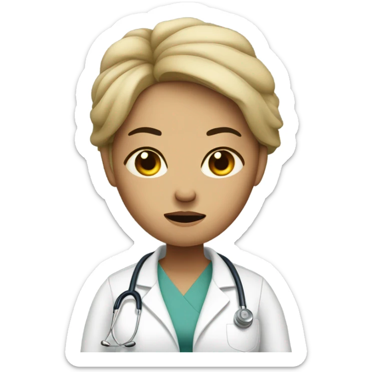 Woman pregnant doctor angry uncomfortable sticker