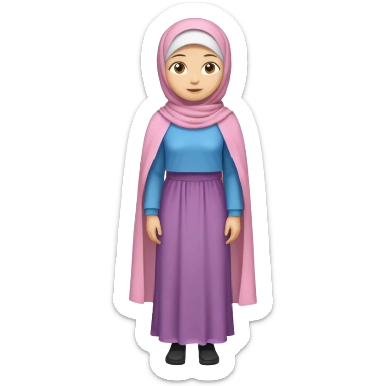 Standing up girl emoji, wearing a hijab. Include the whole body  sticker