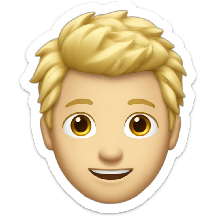Blonde haired male Apple employee with faux hawk hair working in QA sticker