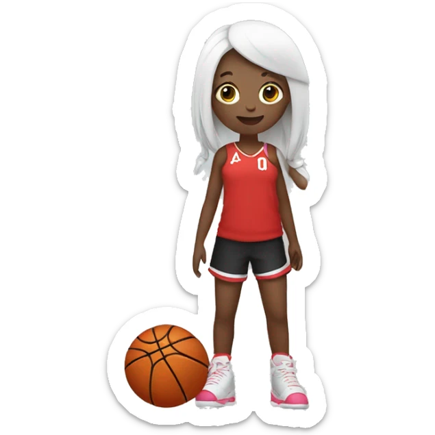 girl that likes basketball, the color red, pandas, and hanging out with friends sticker