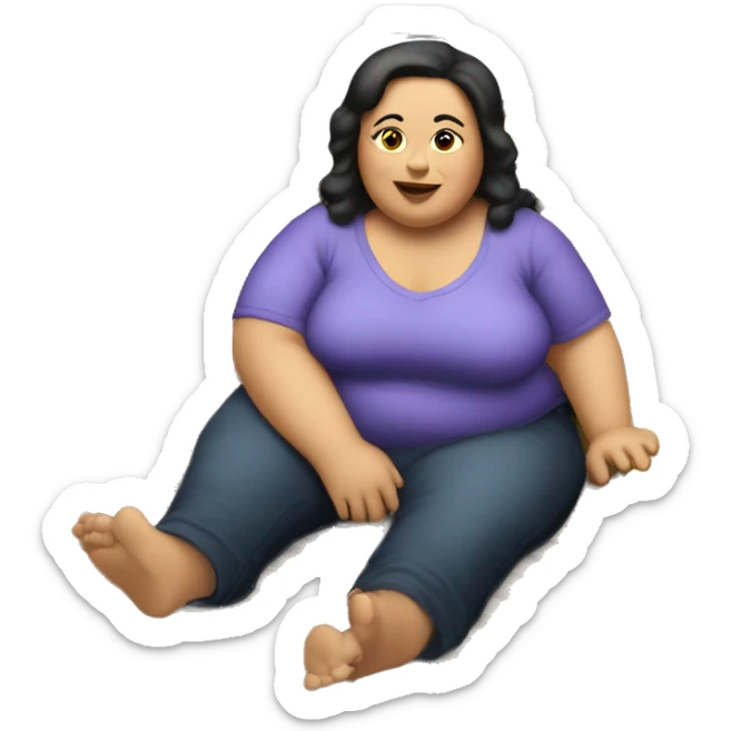 Extremely chubby woman sitting in the truck bed of a 2006 sliverado  sticker