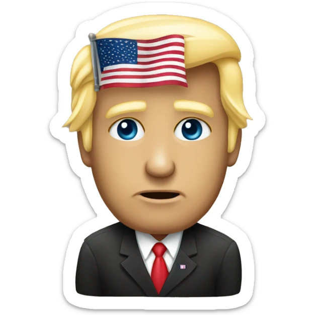 la faccia di trump con dietro la bandiera americana  sticker