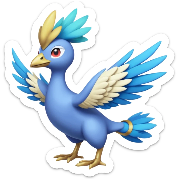 Meloetta-Golduck-Swablu-Trico-Pokémon-Fakémon-fusion-hybrid-creature sticker