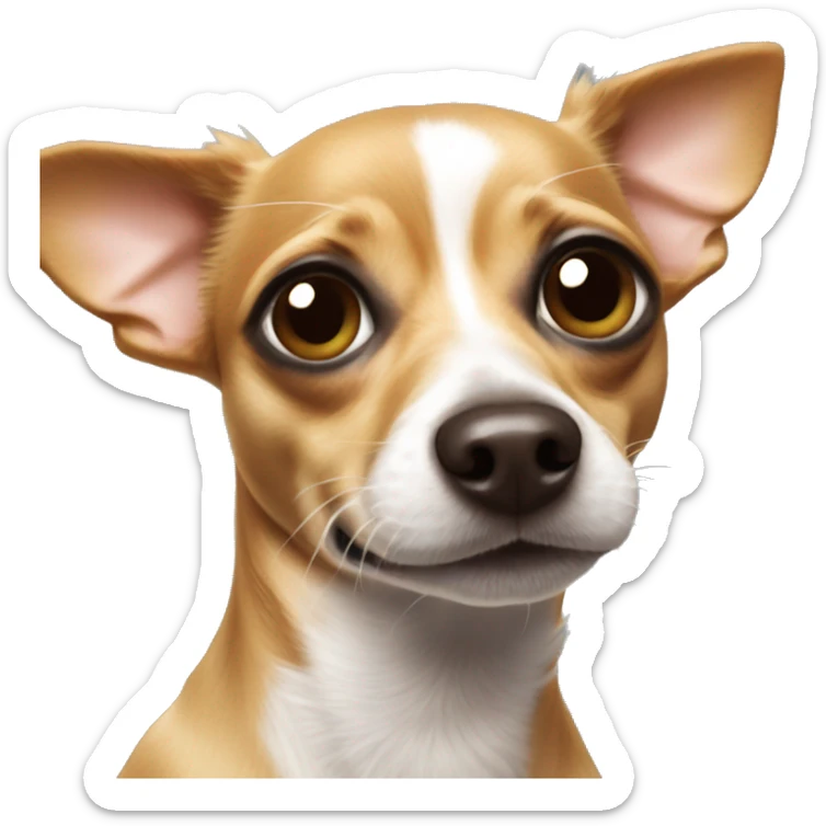 A dog that is a chihuahua dachshund mix blowing a kiss sticker