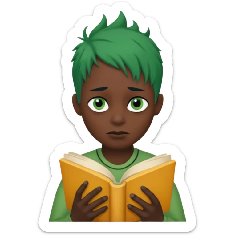 #peter has green hair he is creepy he is on a quest to remove all emojis he has a book with all the words that ever exist in his hand he likes fortnite has a reddit thing and a thong and he has a beak he is black and has a hoad his ayses are more and he is filled with cheese sticker