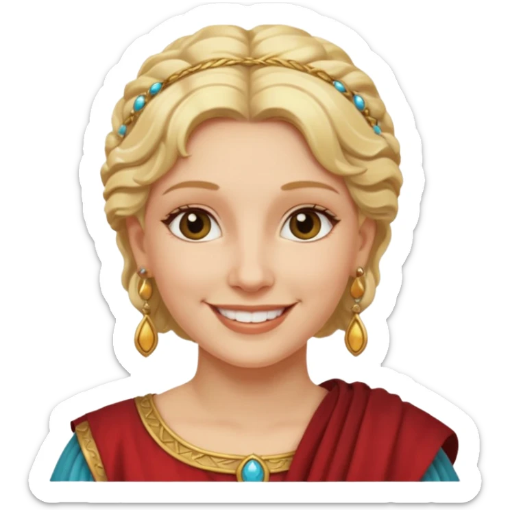 Ancient Roman woman with earrings and blonde hair sticker