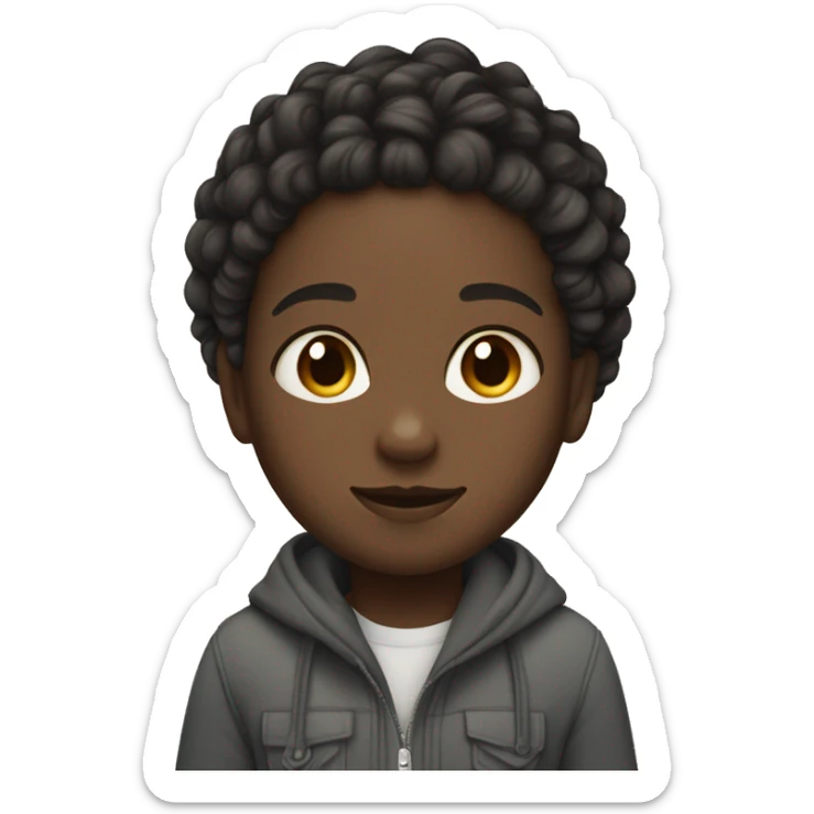 black girl with braids and light skin boy with short curly hair and a short beard  sticker