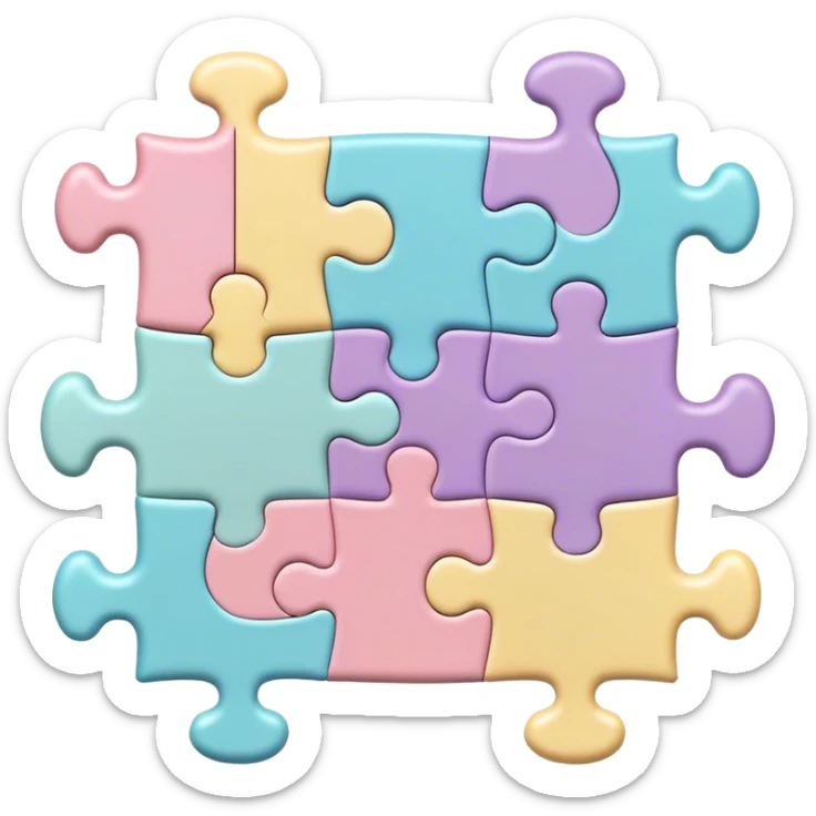 pastel puzzle sticker