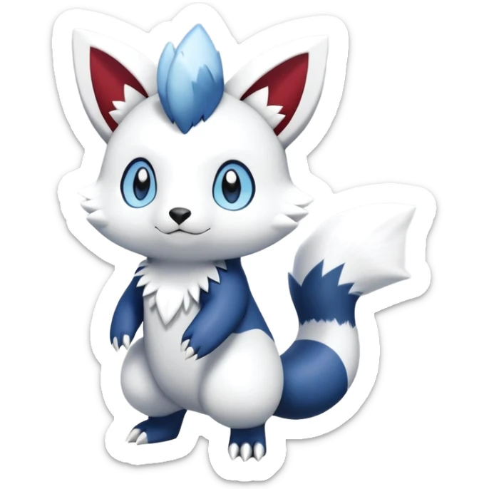 Shiny Furret-Oshawott-Meowstic-Zangoose-Hybrid (Full body) sticker
