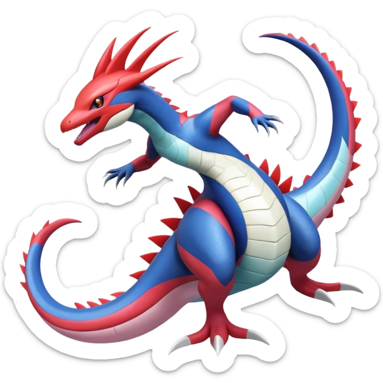 Koraidon-Milotic-Latias-Garchomp-Fakémon-hybrid-creature (full body)  sticker