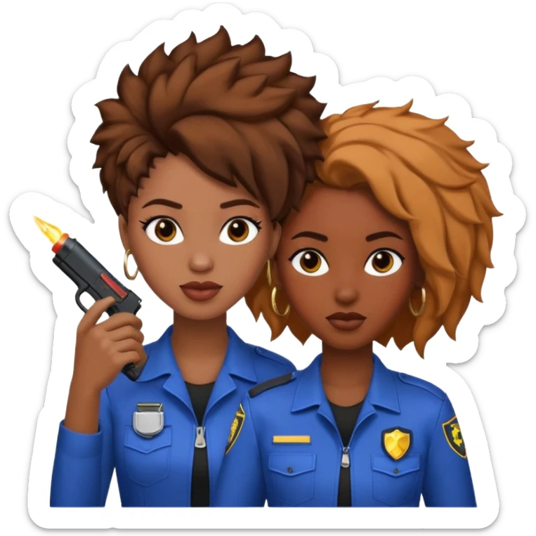 Ma meilleur amie et moi (femme) africaine cheveux tasé sticker