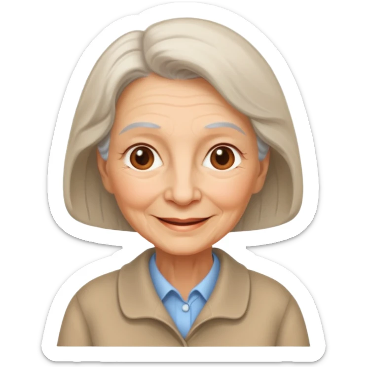 In medieval fairy tales, a kind and amiable grandmother dressed in plain clothes sticker