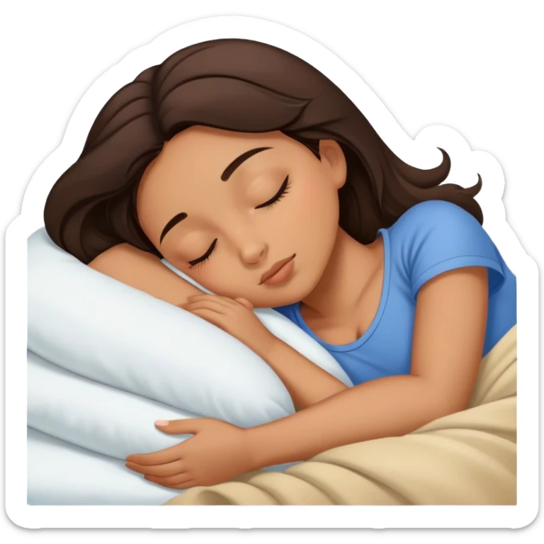 Brunette girl sleeping sticker