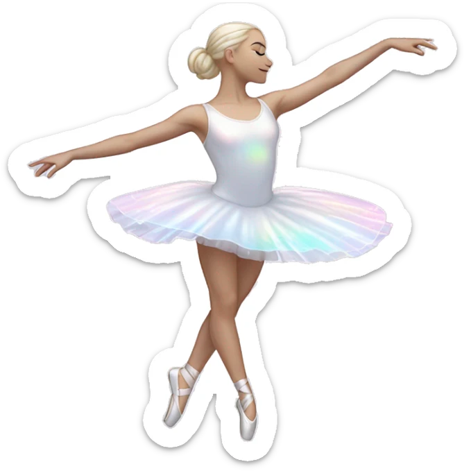 Pale holographic dancing ballerina white girl aesthetic fairly  sticker