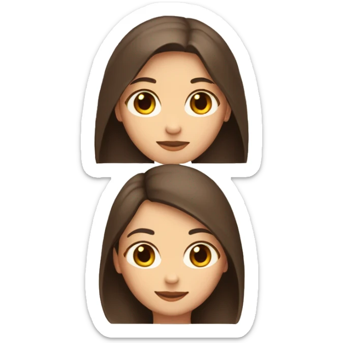 3 girls, 1 long brown hair, 2 light brown hair, 3 dark brown hair sticker