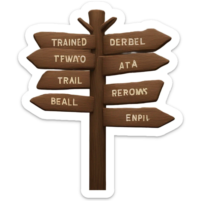 Mountain trail sign Brown sticker