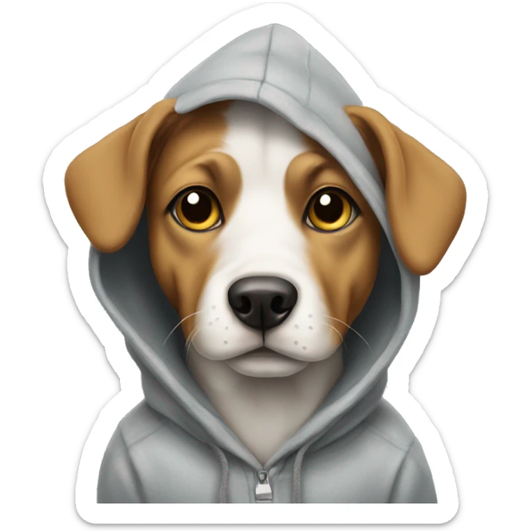 dog wearing a hoodie sticker