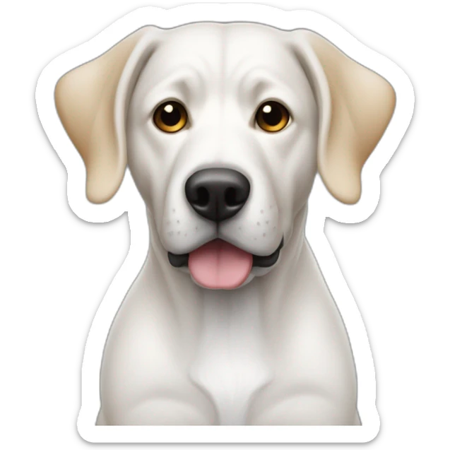 Un chien qui est noir et blanc et la rase c’est un stagiaire sticker