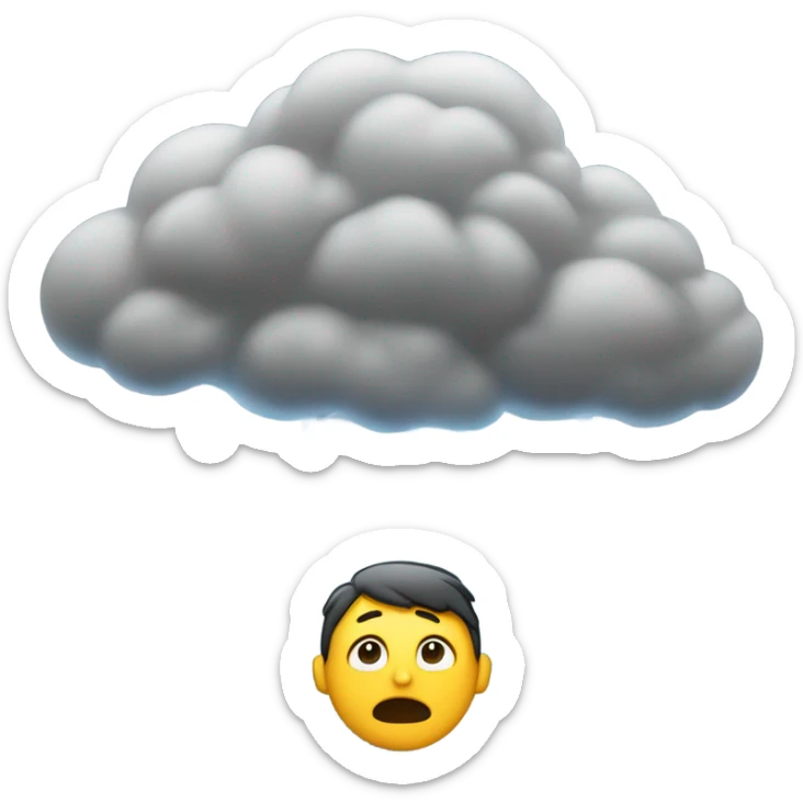 Some kind of thunderstorm in someone’s head or over someone’s head lol sticker