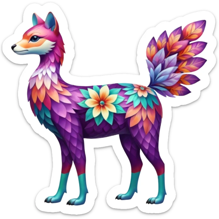 Multicolored floral exotic Falvie-Fionbri, full body sticker
