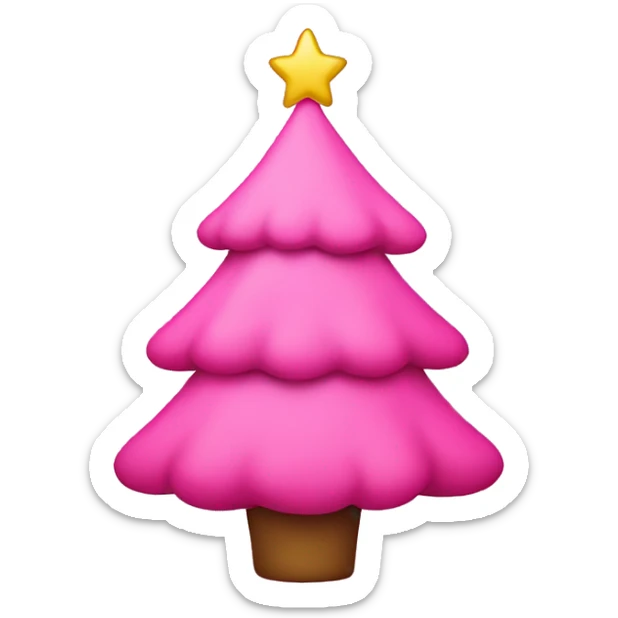Pink Christmas tree sticker