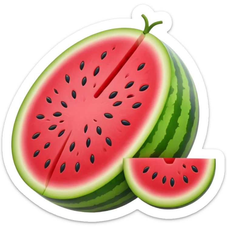 an emoji of an open watermelon but with purple instead of green sticker