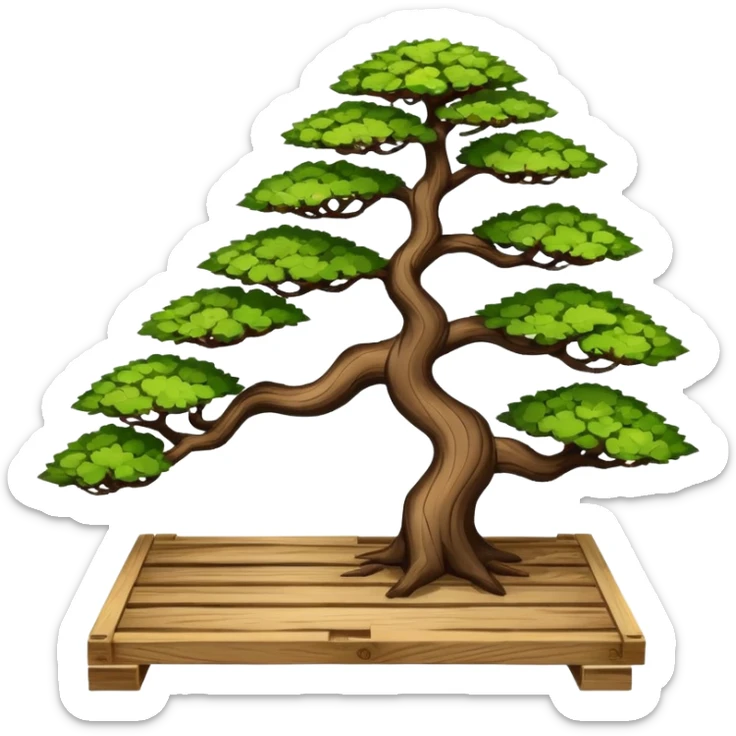 standing slanted Plant bonsai rack made from the wood of old oak pallets  sticker
