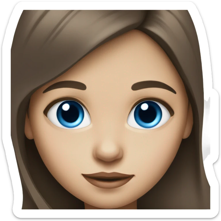 White skin brunette woman with blue eyes holding blue eyes boy toddler sticker