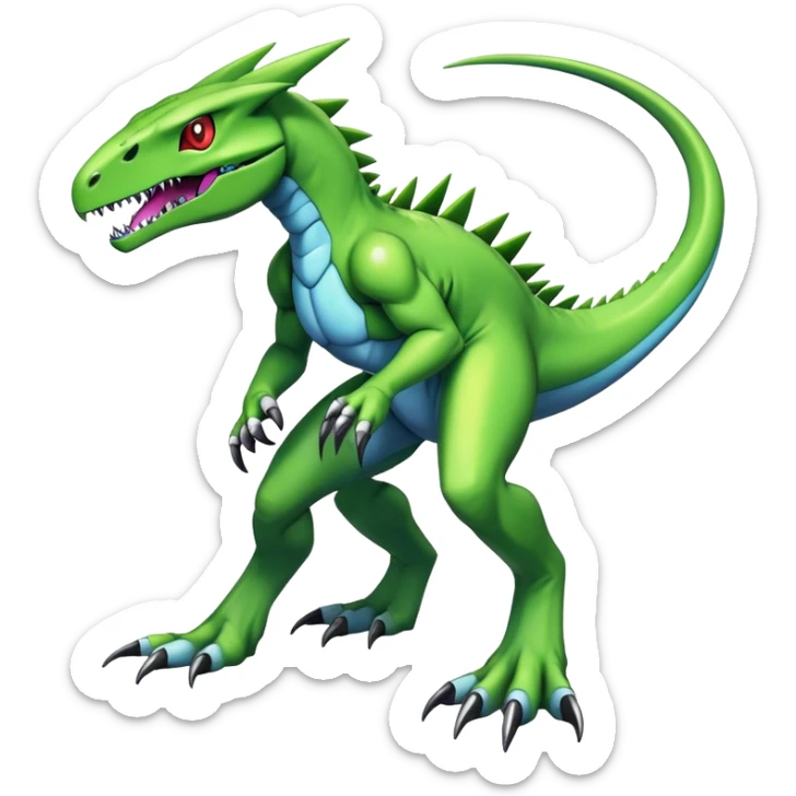  Cool Edgy Shiny Spectrobes-Digimon-Fakemon-Raptor-Reptile full body sticker